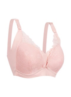 Buy Maternity and Nursing Bra - Cups with Front Flap Closure Easy Breastfeeding-Soft Cup Bra (L, Pink) in UAE