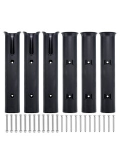 Buy Fishing Pole Holder for Boat, 6 Pack Plastic Boat Pole Bracket Fishing Tube Rod Holder Racks Side/Wall Mounted with Screws for Boat Kayak Truck, Black in UAE