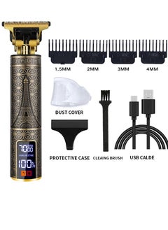 اشتري Rechargeable Hair Clippers  Professional Hair Trimmer  Electric Beard Shaver Hair Cutting Kit  Gold  14.2x4x2.3cm في السعودية