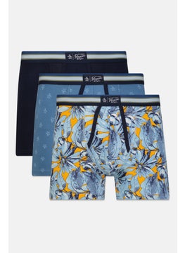 اشتري Men 3 Pc Allover Printed Boxer Briefs, Blue Combo في السعودية