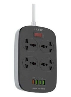 Buy SC4407 Power Strip 4 port 4USB Power Cord 2M - Black in Egypt