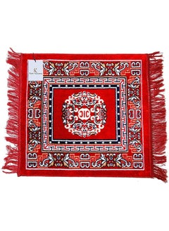 اشتري Industries Velvet Prayer Mat/Aasan/Pooja Mat/Meditation Mat/Multipurpose Velvet Rug Mat 2 Ft X 2 Ft (Red) في السعودية