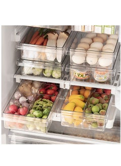 Buy Fridge Drawer Organizer with 8 Adjustable Storage Compartment in UAE