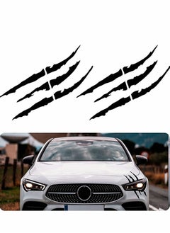 اشتري Car Stickers Claw Marks Decal Non-Reflective Sticker Waterproof Headlight Vinyl for Sports Cars SUV Pickup Truck Window Motorcycles Ect 2pcs (Black) في الامارات