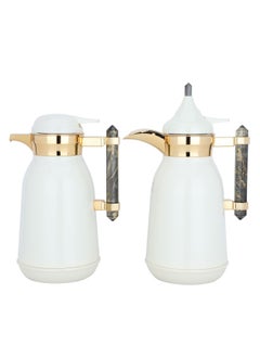 Buy Thermos Set Pearl Shawl Golden Mouth Black Marble Handle 2H in UAE