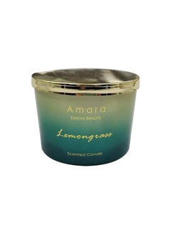 Buy AW23 Amara Glass Jar Candle Lemongrass Aromatherapy Glass With Wax Candles For Living Room Bed Room Kitchen Bathroom Home Decoration Gift L 11 x W 8 cm Green in UAE