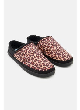 اشتري Women Leopard Slip On Mule Slippers, Brown Combo في الامارات