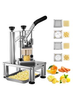 اشتري LETWOO Commercial French Fry Cutter with 4 Replacement Blades 1/4  and 3/8  Blade Easy Dicer Chopper 6Wedge Slicer and 6Wedge Apple Corer Lemon Potato Cutter for French Fries with Extended Handle في الامارات