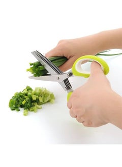 Buy "Effortless Herb Cutting - Multipurpose 5 Blade Kitchen Scissors with Safety Cover and Cleaning Comb" in Egypt