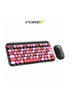 Buy Mixed Color Portable 2.4G Wireless Keyboard Mouse Set 75 keys (Red) , battery -Mouse Resolution 1000DPI in Egypt