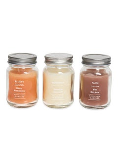 اشتري Summer 3 - Pieces Vanilla Orange And Fir Candle Set Multicolour في الامارات