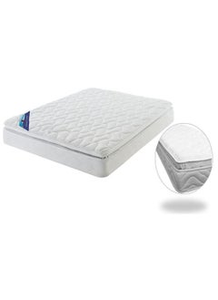 اشتري AWF AL WADI FURNITURE Box Top Series Mattress, Multilayer Euro Top Mattress Double Size, Breathable Foam, Soft Top Feel, Spine Balance, 120W x 190L x 18H cm, WHITE في الامارات