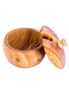 Buy Wooden Elegant Sugar Bowl Handmade From Olive Wood Food Safe in UAE