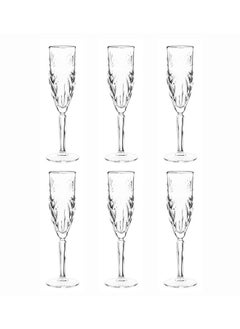 Buy Oasis Champagne Glass, Clear - Set of 6 in UAE