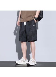 Buy Summer Breathable Camo Cargo Shorts for Men K251 black in Saudi Arabia