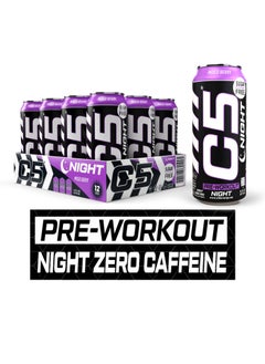 Buy C5 Night Pink Lemonade Pre-Workout Caffeine Free (Full Box 12 Cans) in UAE