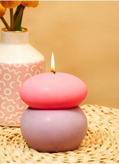 اشتري Pink & Purple Neon Pebble Candle في الامارات