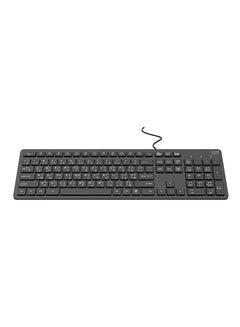 Buy Xcell Wired Precision Keyboard KB-101W, Dual Arabic-English Full with Numeric Keypad, USB-A Connectivity, Silicon Membrane Spill Proof - Black in UAE