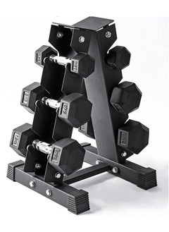 Buy Dumbbell weight holder rack, 3 levels, black, 57*40 cm in Saudi Arabia