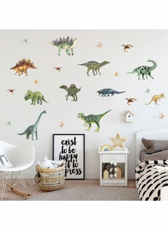 Buy Dinosaurs Wall Stickers, Colourful Forest Dinosaur Decals Kids Baby Wall Stickers Decals Peel and Stick Removable for Nursery Bedroom Living Room Art Murals Decorations in UAE