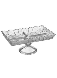 Buy Serving plate with a decorative glass base and divisions inside in Saudi Arabia
