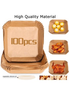 Buy 100Pcs Air Fryer Disposable Paper Liner, O9 O-Nine Air Fryer Liners Square, Baking Paper for Air Fryer Water-proof,Parchment Paper for Baking Roasting Microwave,7.8 inch/16cm,Square in Saudi Arabia