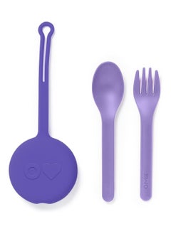 اشتري 2-Piece Kids Utensils Set With Case في الامارات