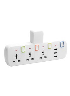 Buy Tycom Power Strip Surge Protector with USB- Extension Cord Flat Plug with Widely 3 AC Outlet and 3 USB, Small Desktop Station with 6 ft Power Cord, Compact Socket (GK-Z4USB) in UAE