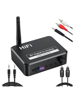 Buy 192kHz Digital to Analog Audio Converter, Optical Toslink SPDIF to L/R RCA & 3.5mm AUX Adapter, Bluetooth Receiver, USB MP3 Player, Adjustable Volume for TV, PS3, PS4, Xbox, DVD, Home Stereo. in UAE