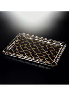 Buy Acrylic Traditional Tray Clear with Gold 50 cm in UAE