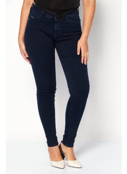 Buy Women Super Slim Fit Dark Wash Non,Stretchable Denim Jeans, Dark Navy in UAE