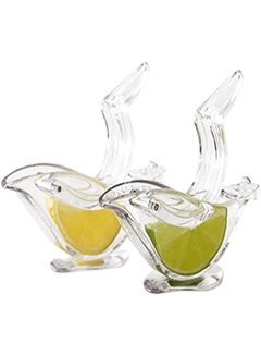 اشتري 2PCS Manual Lemon Squeezer, Bird Juicer Ergonomic Design, Acrylic Transparent Fruit Portable Hand Lime for Orange Citrus Kitchen Gadget في الامارات