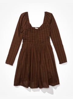 اشتري AE Ruched Long-Sleeve Mini Dress في الامارات