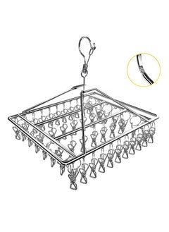 Buy 40 Clips Stainless Steel Windproof Clothes Rack in UAE