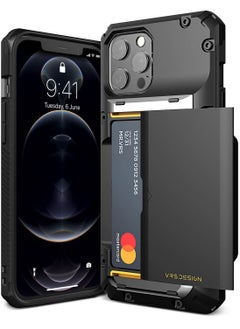 Buy Damda Glide PRO for iPhone 12 Pro MAX Case Cover Wallet Card Slot (3-4 cards) - Black in UAE