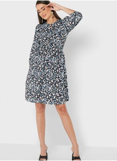 Buy Printed Puff Sleeve Dress in Saudi Arabia