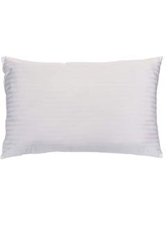 Buy Maestro 2 Pcs Stripe Hotel Cushion Filler 90 GSM outer fabric, 400 grams with Microfiber filling, Size: 30 x 50, White in UAE