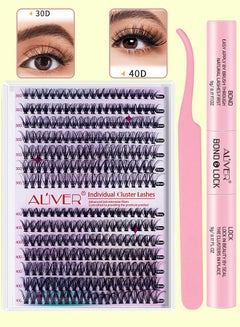 Buy 280 Pcs Lash Clusters, Lash Adhesive Glue & Lash Tweezer Set Eyelash Extensions Wispy False Eyelashes Lash Clusters DIY Eyelash Extensions Individual False Eyelashes for Women in UAE