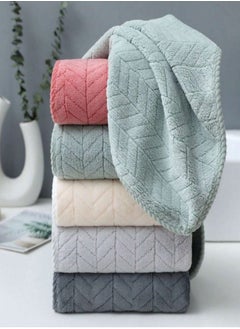 اشتري 5 Pieces Thickened Face Towel Coral Fleece Soft Absorbent Household Towel (5 colors: 33*70cm) في السعودية