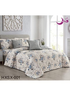 Buy Bedspread comforter set consisting of 4 pieces, polyester comforter, size 170 by 220 cm in Saudi Arabia