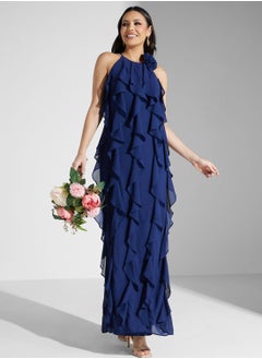 اشتري Ruffle Halter Neck Dress في الامارات