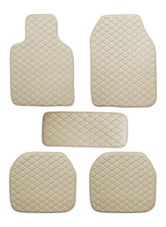 اشتري Universal Car Mat Beige Color 5 Pcs Set without Pedal في الامارات