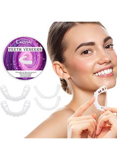 اشتري Instant Veneers Dentures, Upper Lower Teeth Artificial Dentures Silicone Prosthetic Teeth Decoration, Cosmetic Veneers Teeth Temporary Fake Teeth Smile Teeth Veneers, for Men Women with Bad Teeth في السعودية