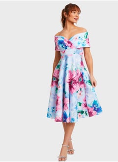 اشتري Floral Printed Bardot Dress في الامارات