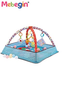 Buy Baby Gym Play Mat and Newborn Activity Center with 18 Balls,Combination Baby Activity Gym Tummy Time Mat, Push Toys for Toddler for Sensory Exploration and Motor Skill Development 80*80*55cm in Saudi Arabia