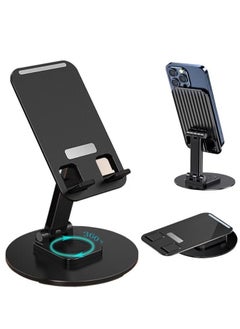 Buy Cell Phone Stand Holder for Desk Cellphone Stands Holders Desktop 360 Rotatable Height Adjustable Foldable Phone Stand for Recording Charger Compatible with iPhone Samsung and Other Phone in Saudi Arabia