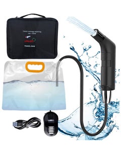 Buy Junaris Portable Bidet For Travel Shattaf | Portable Shattaf Rechargeable Travel Camping Bidet Shower Sprayer (Plastic Bag 3.5L (Foldable), Black) in UAE