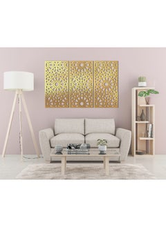 Buy Home Gallery Decorative Arabesque Style Wooden Wall Art 3 Panels 80X130 in Egypt