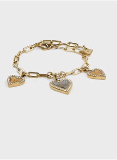 Buy Triple Heart Paperlink Chain Bracelet in UAE