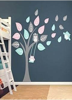 اشتري Decorative kids room sticker -Owl tree and flying leaves stickers (60x80cm) في مصر